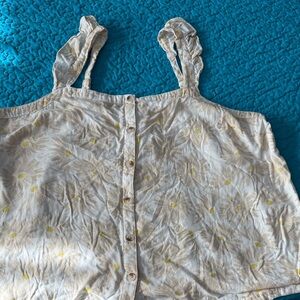 Torrid Cream Floral Button-Up Tank Top